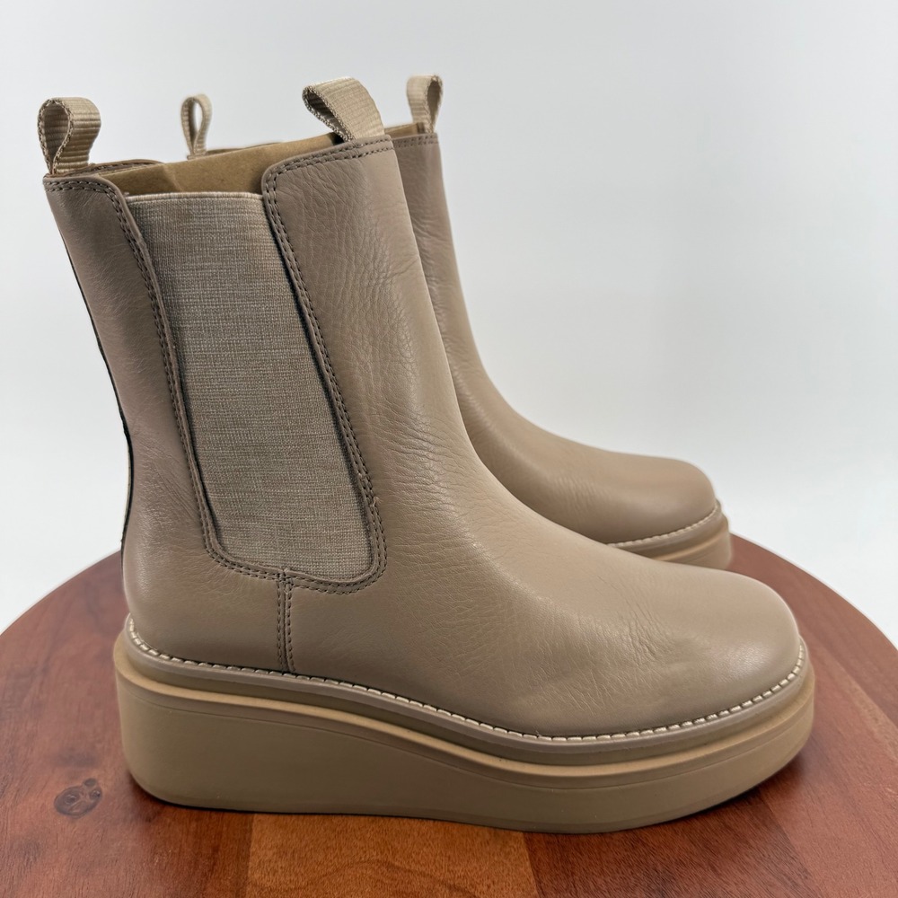Sam Edelman Kolton Cedarwood Leather Platform Pull On Chelsea Boots  Women 8.5M